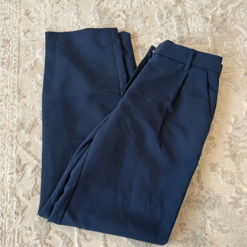 Abercrombie & Fitch Navy Dress Pants - Tailored Flat Front